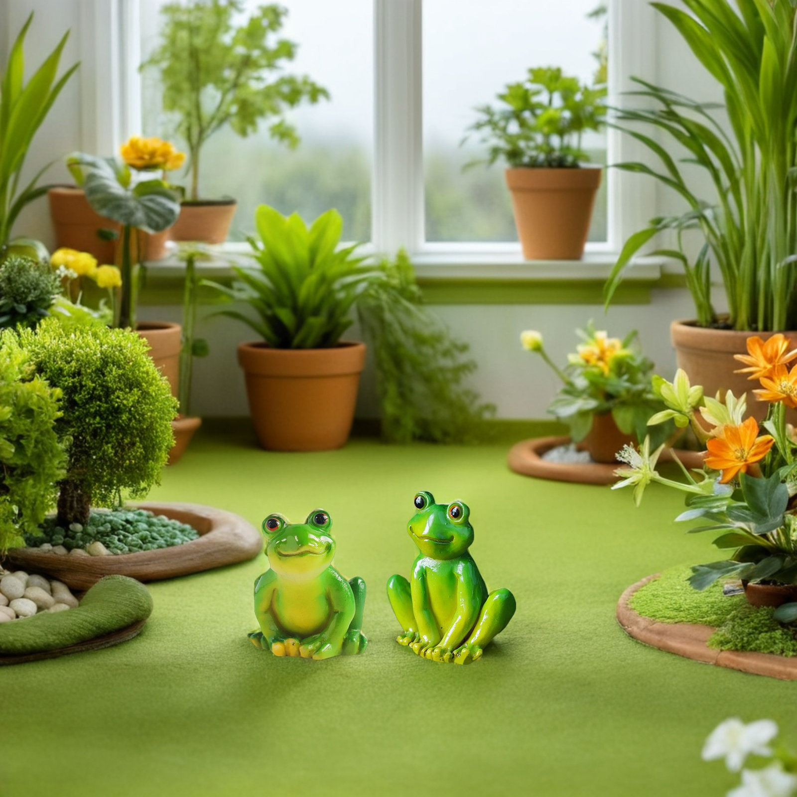 4 piezas de mini ranas de resi - Bonsai Garden Backyard reseña y precio