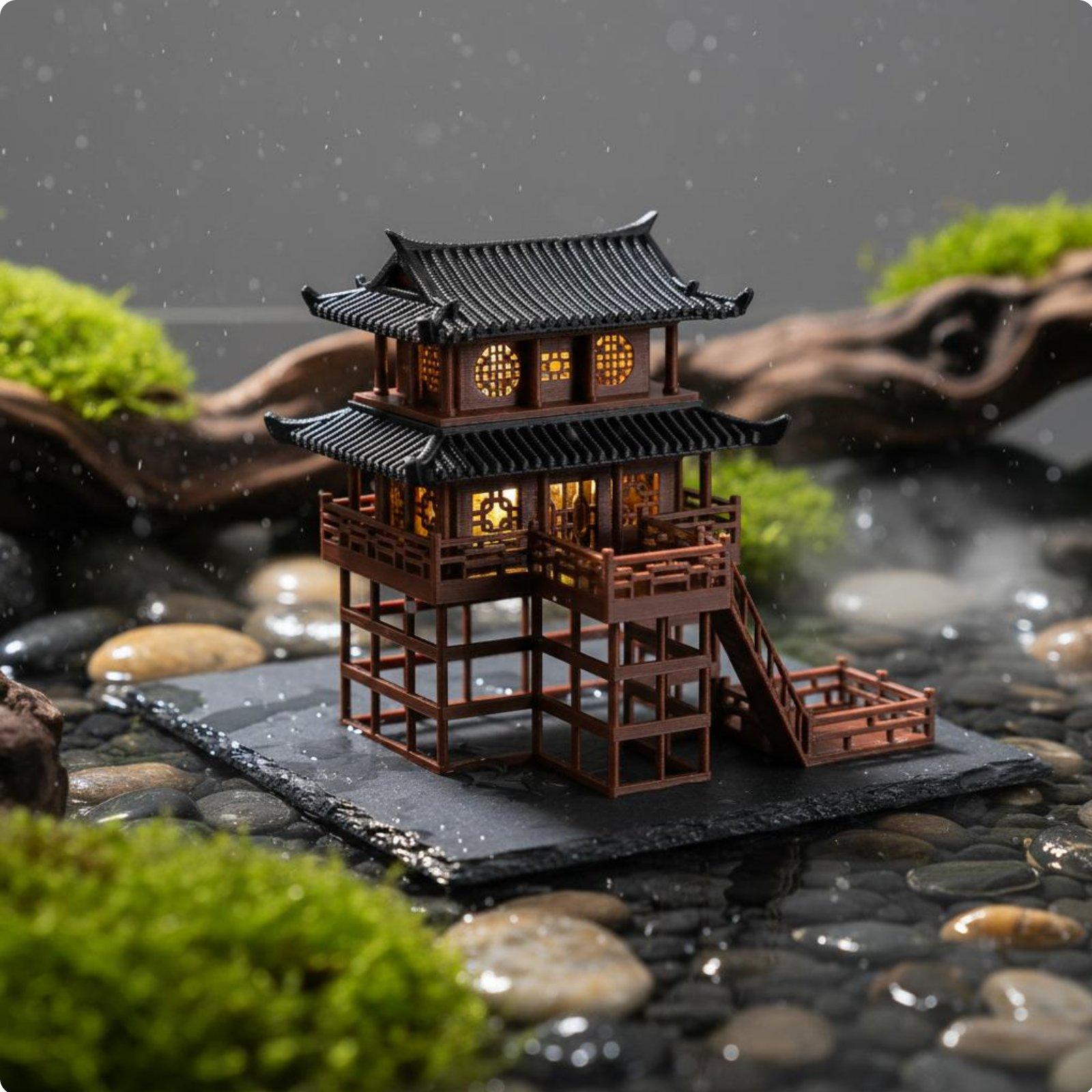Miniatura de Pagoda de Plástic - Us Bonsai Garden reseña y precio
